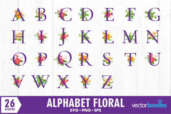 Alphabet Floral: A Graphic Design Asset for Crafts & Graphics