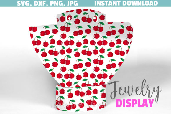 Cherries Jewelry Display SVG File for Graphics and Crafts