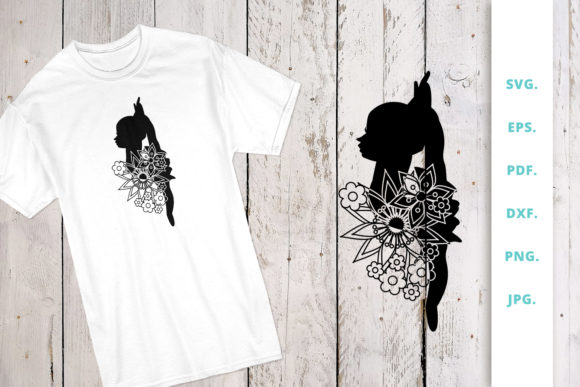 Floral Ballerina Silhouette 4 Graphics for Crafts