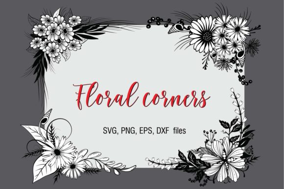 Floral Corners Graphics for Crafts