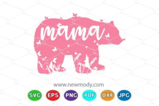 Floral Mama Bear - Butterflies Graphics for Crafts