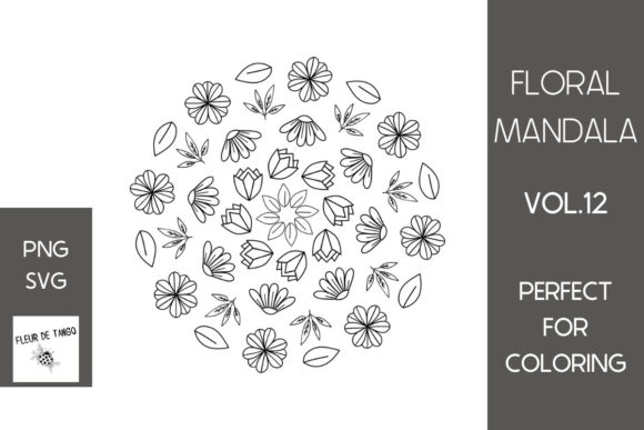 Floral Mandala Vol.12: Premium Graphics for Coloring Pages & Branding