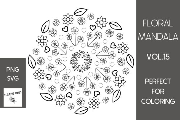 Floral Mandala Vol.15: A Review of Graphics and Coloring Pages for Branding