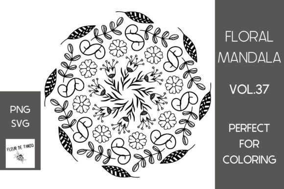 Floral Mandala Vol.37: A Designer's Review for Graphics and Coloring Pages