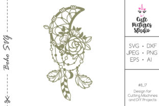 Floral Moon Dream Catcher Graphics for Crafts and Creators
