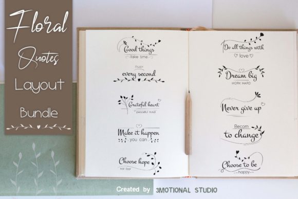 Floral Quotes Layout Bundle Review