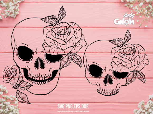 Floral Skull Graphics for Crafts and Creative Projects