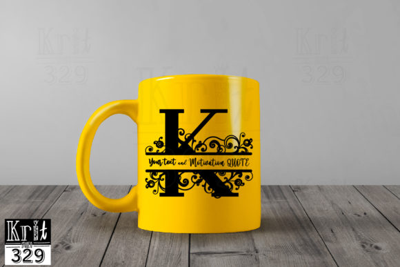 Floral Vine Alphabet Split Monogram K for Graphics and Crafts
