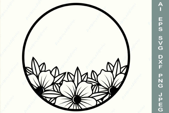 Floral Wreath Circle Frame: A Designer's Take on Graphics for Crafts