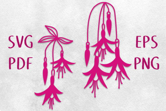Fuchsia Sprigs SVG Cut File for Graphics and Crafts