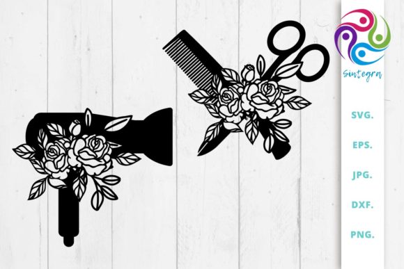 Hairdresser, Hairstylist Graphics for Crafts and Branding