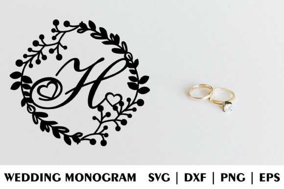 Letter H of Wedding Decorative Monogram for Graphics and Crafts