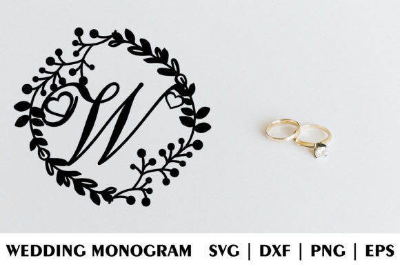Letter W of Wedding Decorative Monogram for Graphics and Crafts