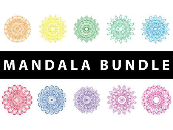 Mandala Pack 10 Floral Colorful Graphics for Patterns