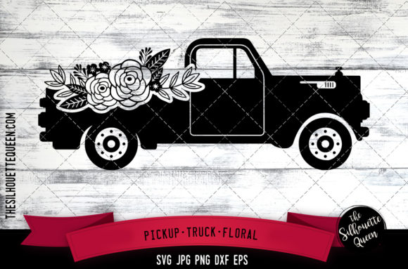 Pickup Truck Floral: A Versatile Graphics and Crafts Asset for Modern Branding