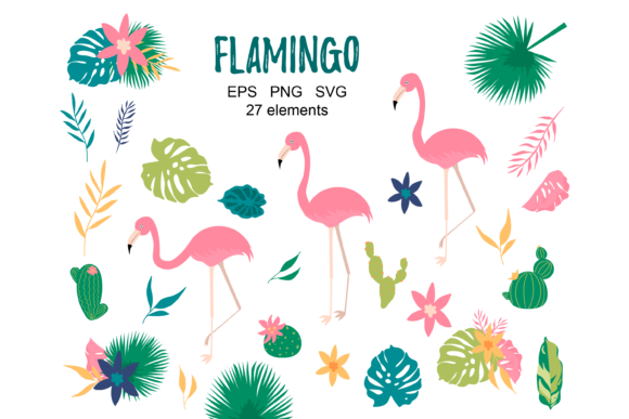 Pink Flamingo Clipart: Vibrant Graphics for Decorative Elements