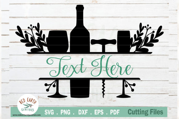 Wine Floral Split Monogram Frame for Graphics and Crafts